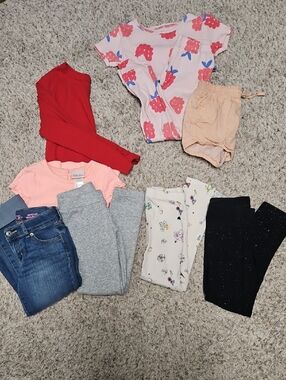 Girls Assortment Lot - Leggings, Jeans, PJ Set, Shorts, Tee Shirt, Long Sleeve